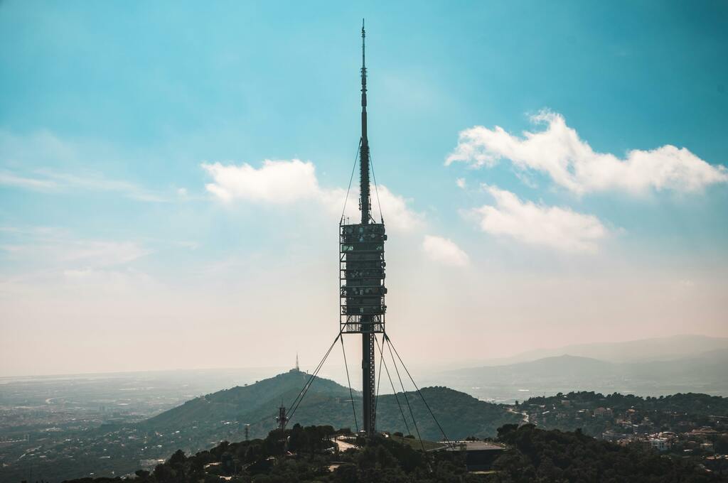 Telecommunications tower on a hill